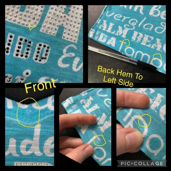 Sweet Gisele M Florida Themed Rhinestone Accented T-Shirt Beach Vacation - Picture 10 of 12